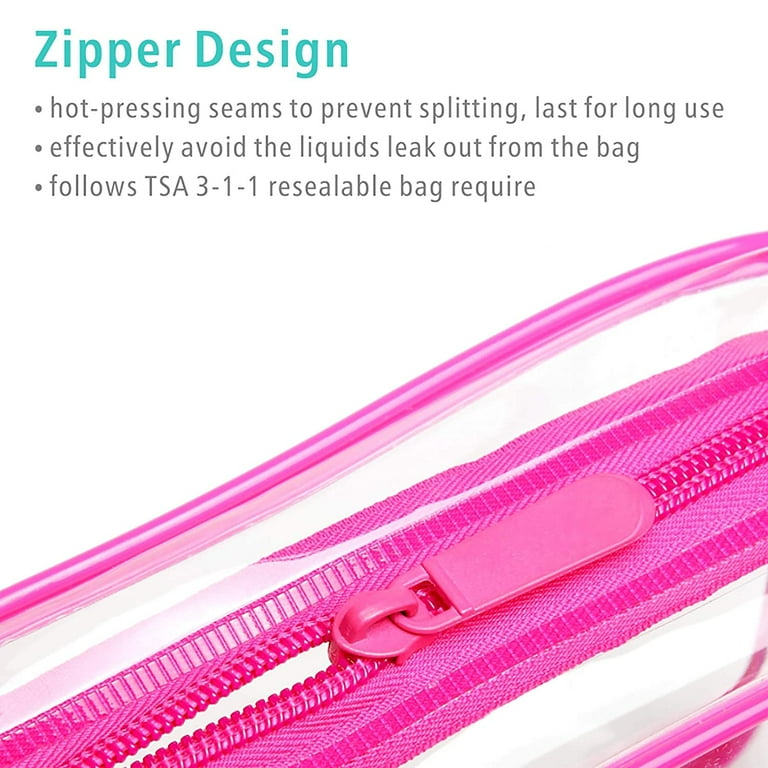 EzPacking Clear TSA Approved 3-1-1 Travel Toiletry Bag for Carry On/Quart Size Transparent Liquids Pouch for Airport Security & Carry On/Reusable See Through