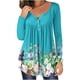 thumbnail image 1 of Camiseta de moda sexy informal para mujer, blusa estampada de manga larga con cuello en V y fruncido Fridja  bvmnju3855, 1 of 6
