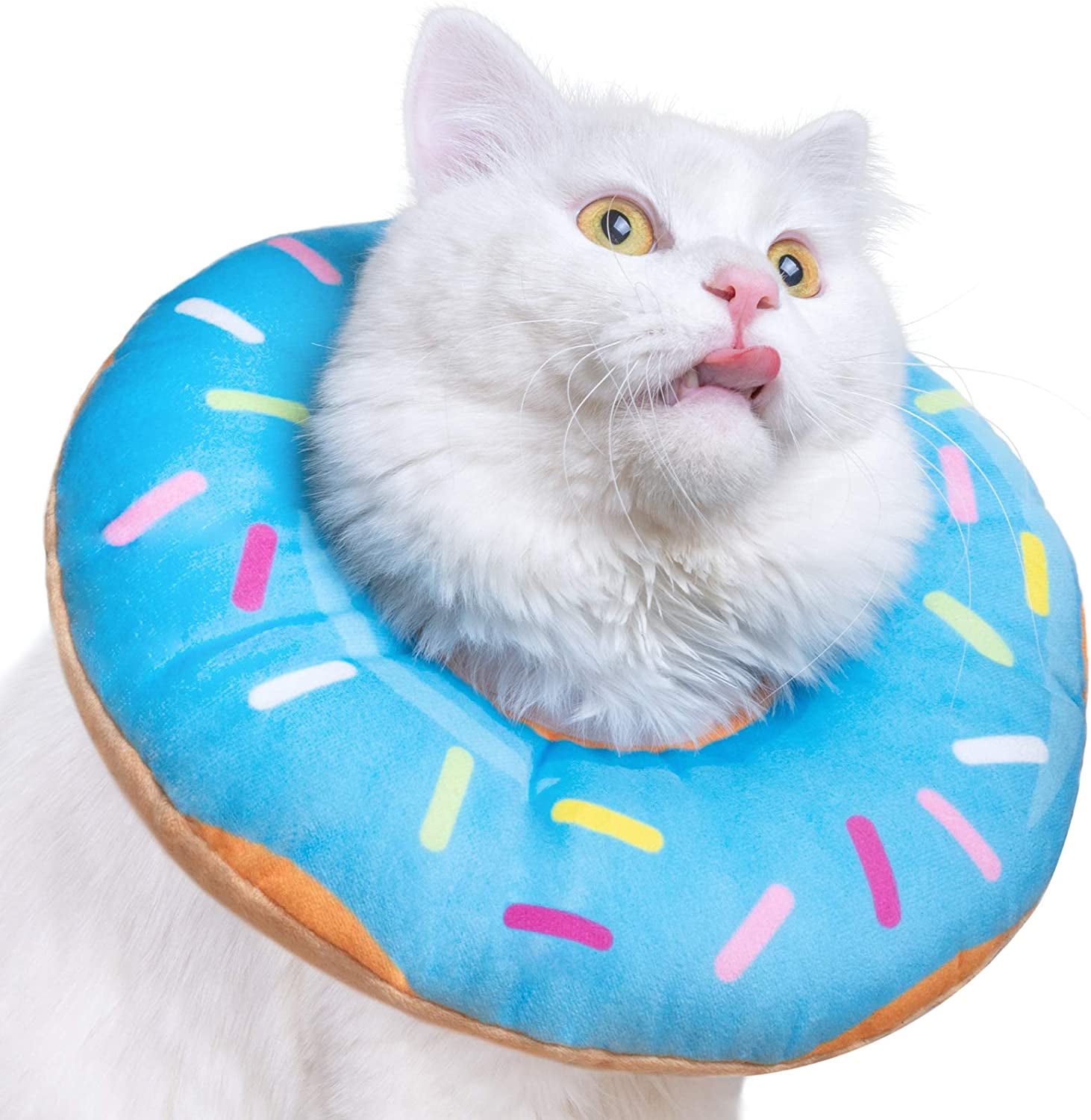 Adjustable Donut Cat Recovery Collar, Soft Cone for Cat, Elizabethan