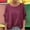 Wine, variant on TAGOLD Summer Casual Tops,Plus Size T-shirt Blouse for Womens, Women's Round Neck Solid Color Long Sleeved Fashionable And Comfortable T-shirt Top