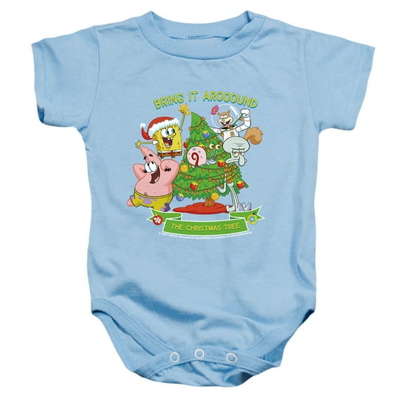 Spongebob Aroooound The Christmas Tree Patrick Unisex Infant Snap Suit for Baby