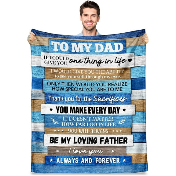 Fathers Day Blanket Gifts for Dad, Cool Dad Gifts, Best Dad Ever Gifts Ideas, Dad Gifts from Daughter Son, Dad Birthday Gifts, Gifts for Dad Who Wants Nothing Throw Blanket 60"x50"