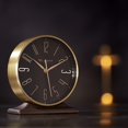 thumbnail image 2 of Wm.Widdop Black & Gold Mantel Alarm Clock, 2 of 7