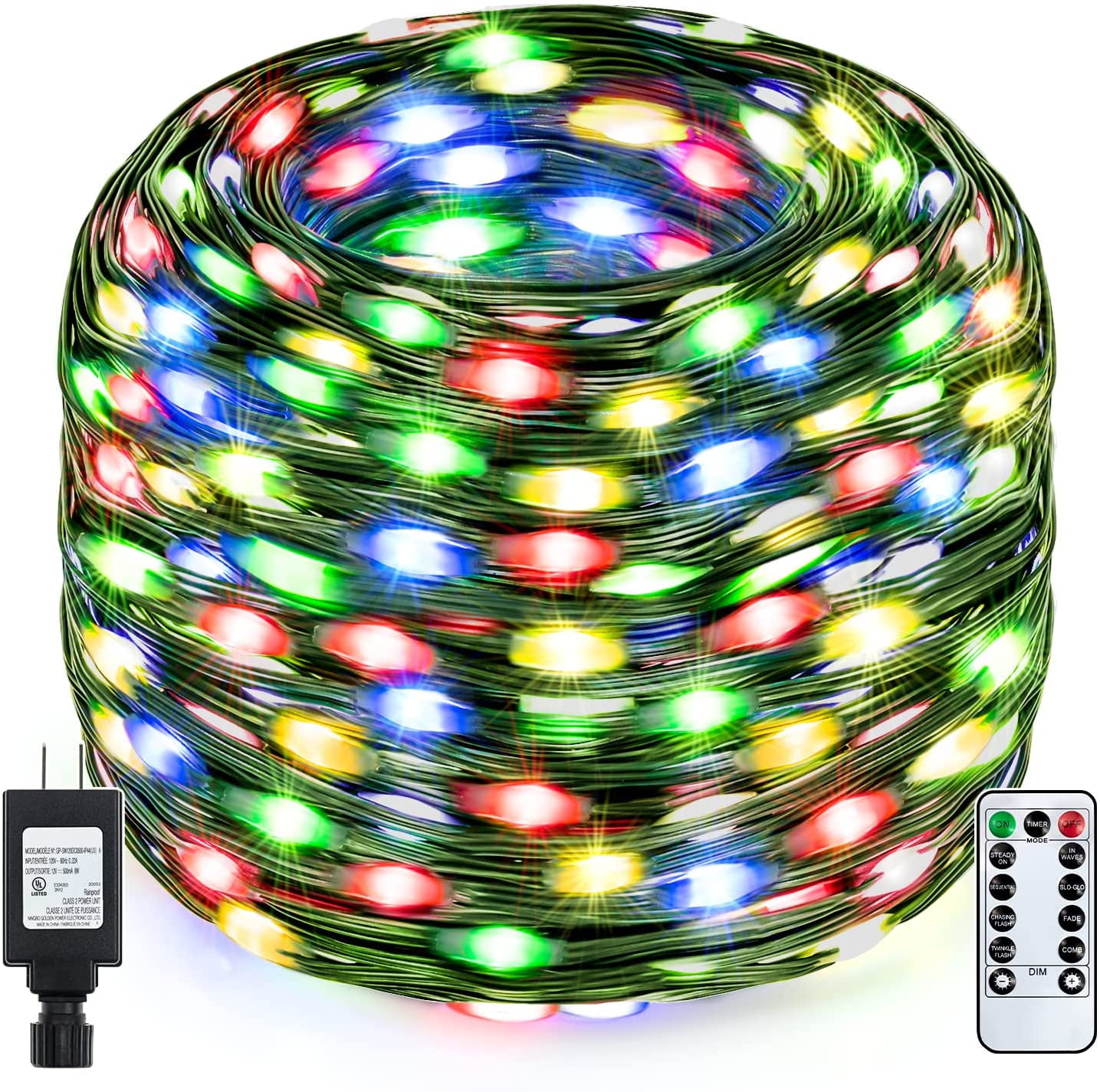 Christmas Lights Outdoor,330Ft 800LED UltraLong Plug in Green Wire Christmas Tree Lights with