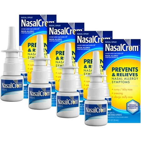 NasalCrom Nasal Spray Allergy Symptom Controller | 200 Sprays | .88 FL OZ (4 Pack)