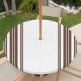 thumbnail image 6 of Round Outdoor Tablecloth with Umbrella Hole and Zipper, Brown Striped Fitted Table Cover with Elastic Edge for 31-35 Inch, Farmhouse Simple Line Vertical Stripes Waterproof Patio Tablecoths, 6 of 9