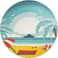 thumbnail image 2 of Unique Loom Outdoor Coastal Collection Area Rug - Beach Day (7' 10" Round Multi/Navy Blue), 2 of 9