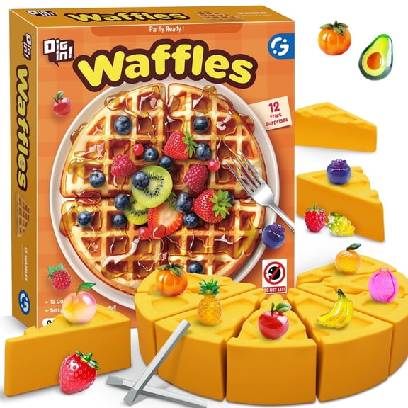 Piano Potato Gemstone Dig Kit, Dig up 12 Unique Fruit Toys, Cake Gemstone Dig Kit for Kids, Waffle Excavation Set Discovery Toys for Kids 6-12, Educational Science Kits