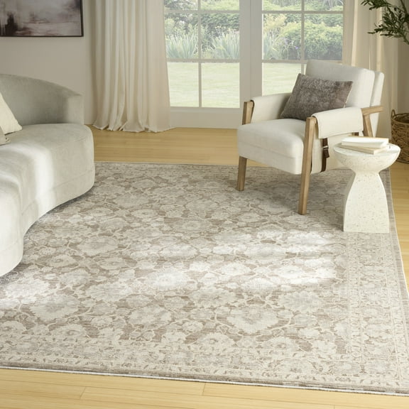 Nourison Outlines 7'10" x 9'10" Ivory Mocha Vintage Indoor Rug