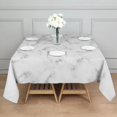 thumbnail image 3 of 52x52in(132x132cm) Square Tablecloth, Waterproof Polyester Table Cover, Wrinkle Resistant & Washable Fabric for Dining, Kitchen, Picnic, Turquoise Marble Pattern, 3 of 6