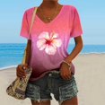thumbnail image 2 of YDLCAFD T-Shirts pour Femmes Col en V Graphique Mode Décontractée Haut Col en V T-Shirts Été Manches Courtes Imprimés T-Shirts Haut, 2 of 5