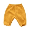 thumbnail image 2 of Fozruso Toddler Kids Baby Boy Girl Elastic Basic Harem Long Pants Bloomers Casual Joggers Boys Pants Kids Casual Sizes 18-24 Months(Yellow), 2 of 4