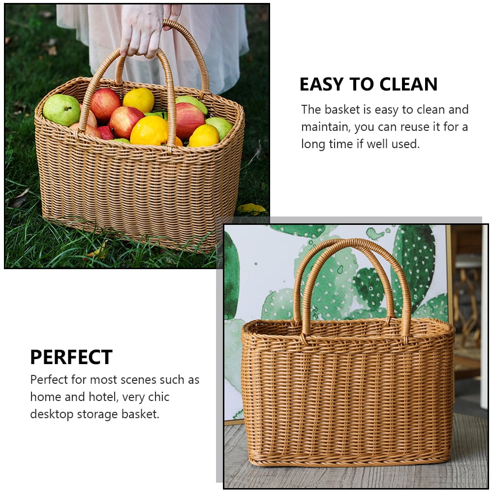 Arborister Hand Woven Easter Basket with Handle - Brown