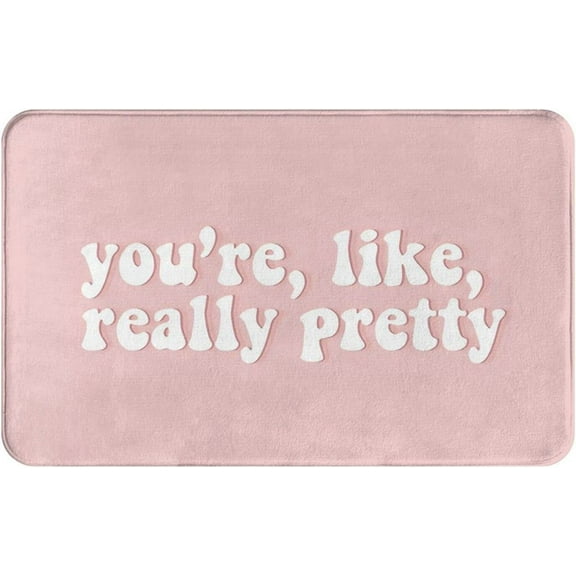 Youre, Like, Really Pretty Mean Girls Bath Mats Pink Carpet Bathroom Rugs for Bathtub Funny Bathroom Decor Cute Bathtub Mat ​Water Absorbent Non Slip Bath Mat 30”x18”