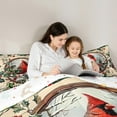 thumbnail image 5 of Feelyou Red Robin Bird Queen Comforter Set, Winter Snow Plant Bedding Sets, Merry Christmas Reversible Bedding Comforter Set, Microfiber Bedroom Decor, 3 Pieces, 5 of 8