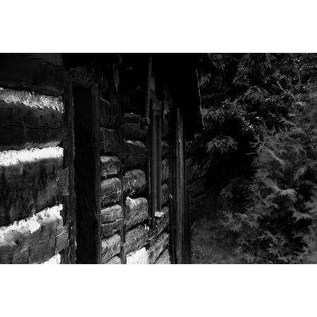 Old Black House Canvas Print Black and White Old House House The Wooden Building Stretched Canvas 10 x 14 ()