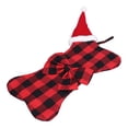 thumbnail image 3 of Decoraciones para árboles de Navidad Patrón de rejillas de poliéster Calcetín colgante de Navidad Bolsa de regalo para niños (negro rojo), 3 of 5