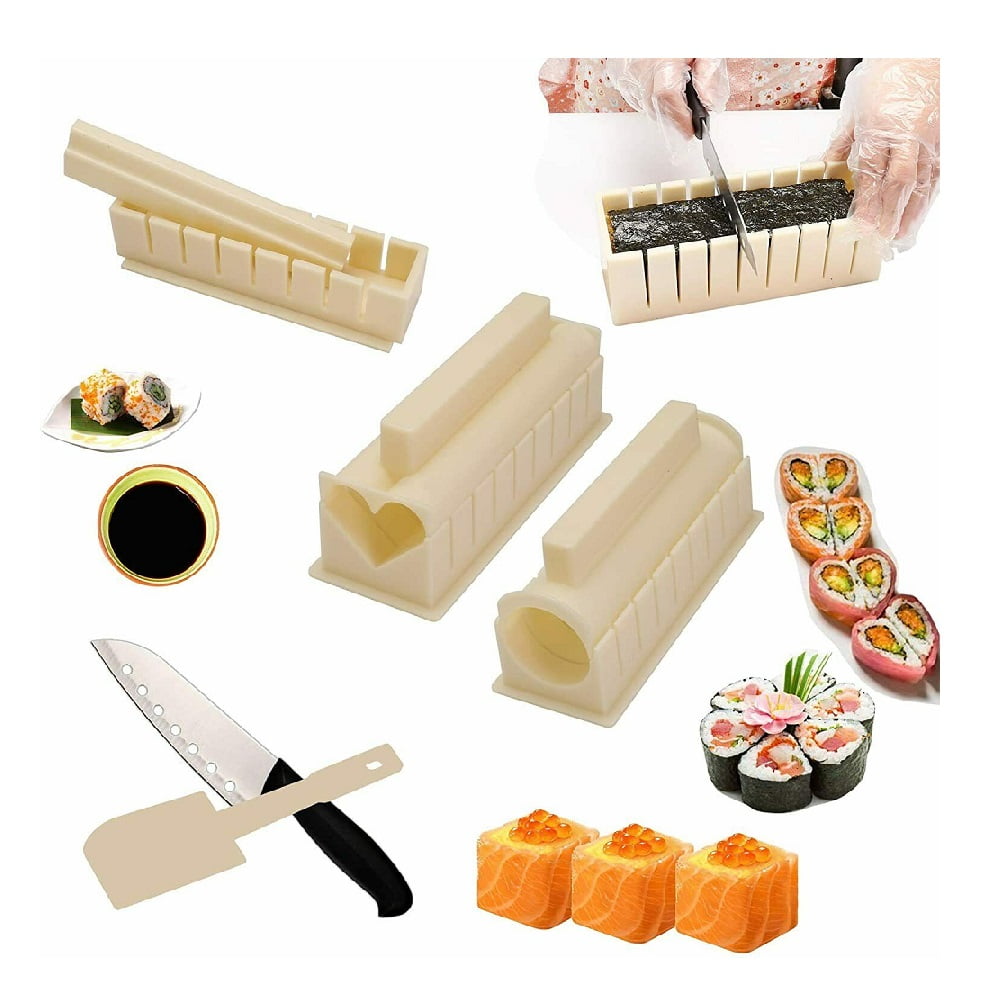 11Pcs/Set Sushi Maker Equipment Kit,Japanese Rice Ball Cake Roll Molds 