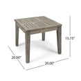 thumbnail image 5 of Benjara Bops Outdoor Square Side Table- 20" Gray Weather-Resistant Wood, 5 of 5