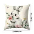 thumbnail image 3 of MXTPOV Happy Easter Pillow Covers, Cute Bunny Easter Rabbits Pillow Covers for Couch Sofa, Easter Decorations, Decorative Throw Pillow Covers for Home Decor, 18x18 in, 3 of 5