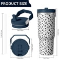 thumbnail image 4 of Leopard Print 30oz Handheld Travel Tumbler with Handle – Double Wall Stainless Steel Insulated Cup, Flip Straw Lid, Leak-Proof & BPA-Free for Hot and Cold Drinks – Durable Coffee & Juice Mug Black, 4 of 6