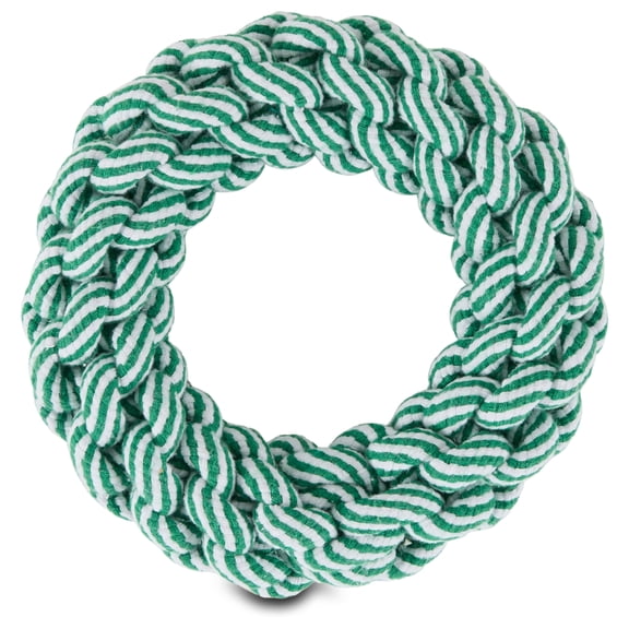 Wham-O Rope Toy - Tough and Durable -Tug & Chew Toy for Medium & Large Dogs, Green & White