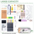 thumbnail image 4 of Rirool Mesh Pencil Case Large Capacity, Clear 2 Compartment Pencil Pouch with Zipper, Big Pen Organizer for School Supplies, Travel Makeup Bag for Girls Teens Adults Green, 4 of 7