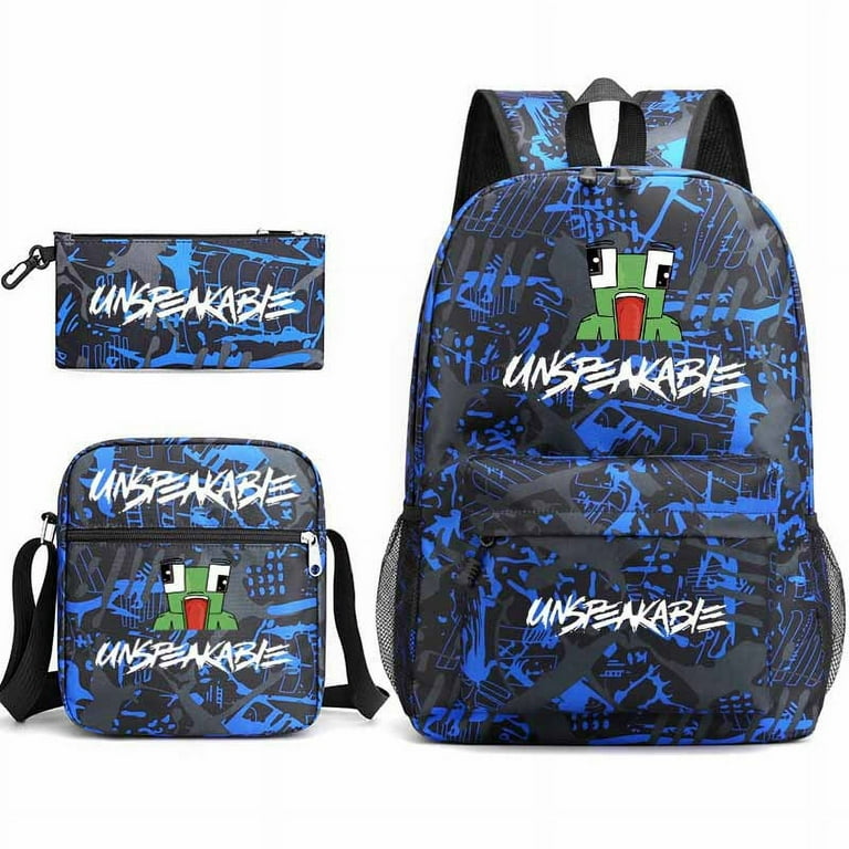 Unspeakable casual backpack shoulder bag pen bag school bag three piece Travel Backpack Walmart