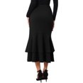 thumbnail image 3 of INSPIRE CHIC Women's Ruffle Fishtail Skirt High Waist Bodycon Elegant Cocktail Skirts S Black, 3 of 6
