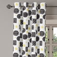 thumbnail image 2 of Ambesonne Black and Yellow Grommet Curtain, Scribble Art, 50" x 84", Black Yellow White, 2 of 6