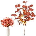 thumbnail image 2 of Artificial Fall Eucalyptus Leaves, 19.68" Greenery Stems Plants for Home Floral Arrangement Wedding Party Autumn Thanksgiving Table Centerpiece Decor, Fake Fall Leaves for Christmas Decor, 2Pcs, 2 of 9
