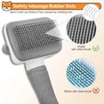 thumbnail image 6 of Dog & Cat Brush, Self Cleaning Slicker Brush for Pets, Upgraded Dog Brush for Shedding Massaging and Grooming, Removes Loose Undercoat & Portable Comb for Long Short Haired Dogs(Grey), 6 of 6