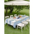 thumbnail image 4 of Outdoor Tablecloth with Umbrella Hole for Patio/Picnic/Party/Camping, Blue Flowers Waterproof Table Cloth Rectangle Table Cover Washable, Spring Summer Botanical Floral Leaf Stripe (54"x 80"), 4 of 9