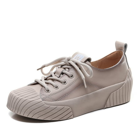 

Women‘s Platform Low Top Sneakers Round Toe Lace Up Non-slip Shoes Casual Walking Shoes