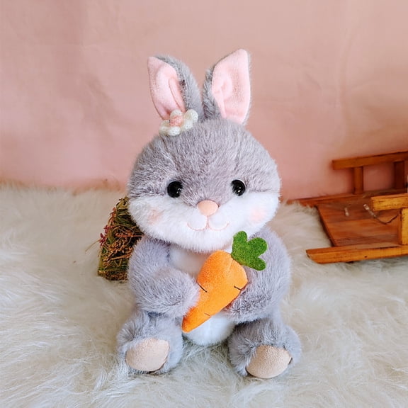 2026 New Stuffed Bunny Toys, Easter Bunny Plush Toys, Huggable Walking Talking Simulated Electric Plush Rabbit Pet Gift with Cage and Accessories for Birthdays Holidays Party Gifts (Bunny, C)