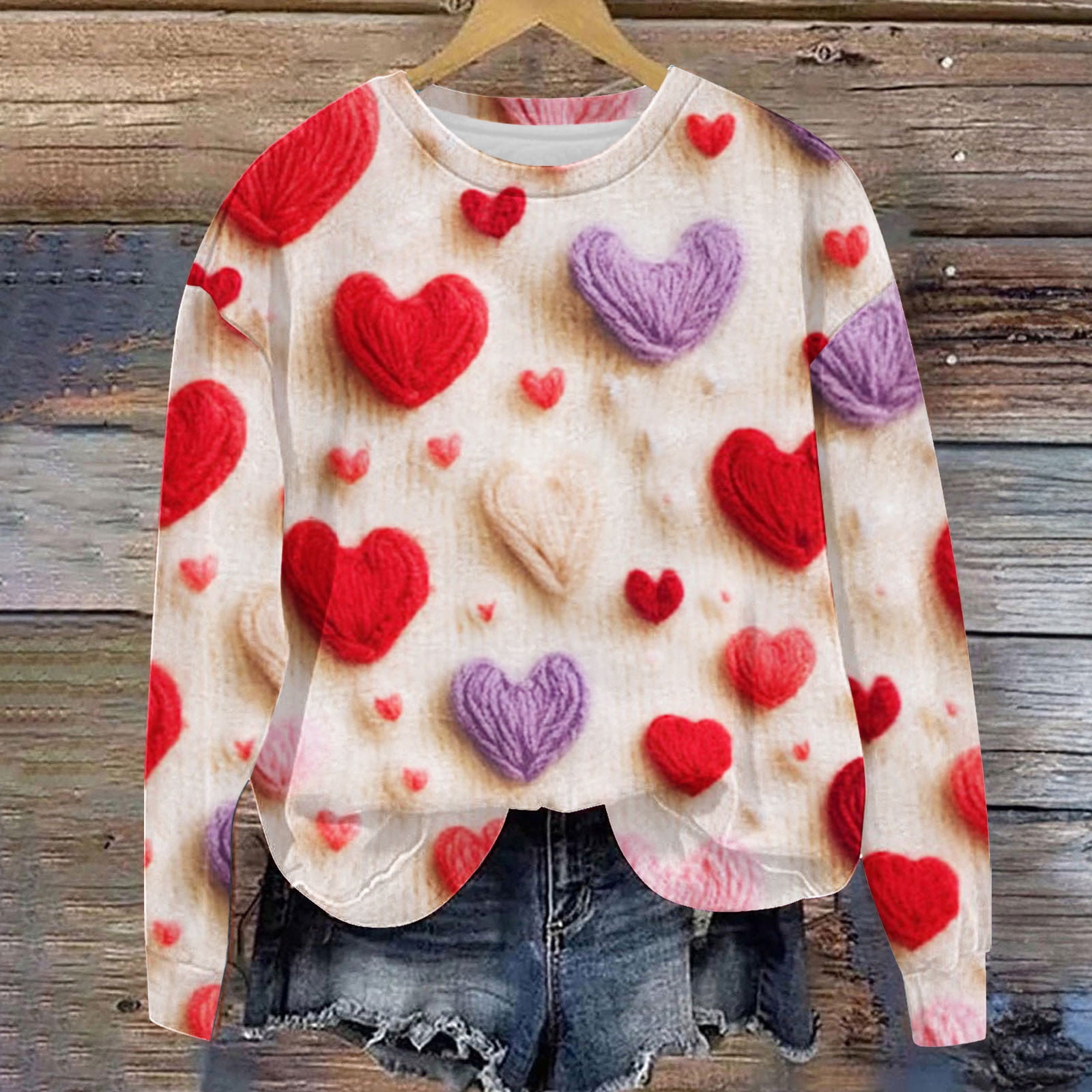 Heart sweatshirt womens deals