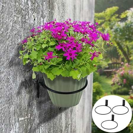 

3Pack Flower Pot Holder Ring Wall Mounted Metal Wall Mount Pot Holder (4Inch)