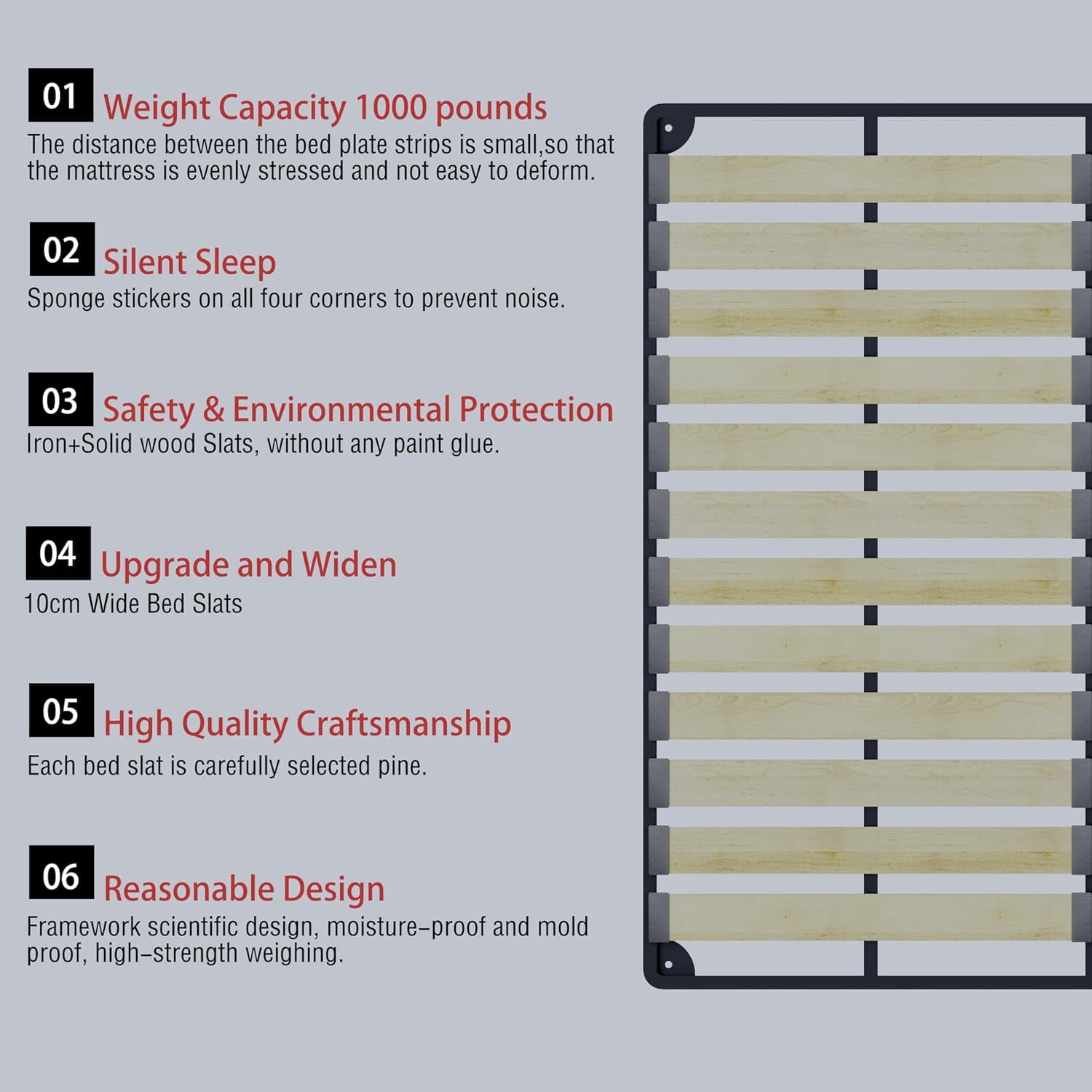King Size Platform Bed Frame, Upholstered Chenille Tufted Headboard, Heavy Duty Metal, Wood Slat Support, Mattress Foundation, No Box Spring Needed, Noise-Free, Easy Assembly, Bedroom, Black