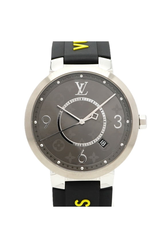 Pre-Owned Louis Vuitton Tambour Q1DM0 Gray Dial Men's Watch