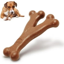 SPOT Bam-Bones Wishbone Dog Chew Toy, Bamboo Fiber Blend, Non-Splintering, Bacon Flavor, for Light to Moderate Chewers Under 50 lbs, 7 in