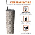 thumbnail image 6 of 20oz Boho Brown Damask Ethnic Pattern Skinny Tumblers Stainless Steel Tumbler with Lid and Straw,Vacuum Insulated Double Wall Travel Tumbler Cups with Cleaning Brush for Coffee,Tea, 6 of 6