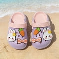 thumbnail image 2 of Lusa Summer Cute Beach Lightweight Kids Slippers with Holes and 3D Design of Rabbits & Carrots Boys and Girls Casual Thick-Soled Non- Sandals for Outdoor Play Wear Purple 10-11 Years, 2 of 6