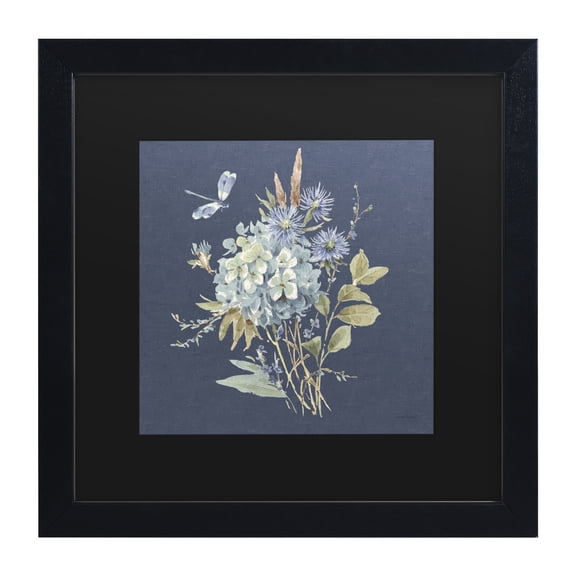 Lisa Audit 'Bohemian Blue 04 on blue' Matted Framed Art