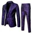 thumbnail image 1 of Traje de hombre con solapa de un botón y cara brillante con estampado oscuro para discoteca de otoño, 1 of 1