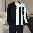 thumbnail image 2 of Afdoent Shirts For Men 2025 Spring Autumn New Trend Fashion Personality Color Asymmetrical Shirt Vacations Clothes, 2 of 4