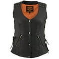 thumbnail image 6 of Milwaukee Leather MLL4525 Women's Black Leather Lightweight Lace to Lace Lower Zip Expansion Motorcycle Rider Vest Medium, 6 of 7