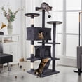 thumbnail image 2 of CL.HPAHKL 54In Large Cat Tree Tall Cat Tower for Indoor Cats, Plush Multi-Level Cat Condo with 2 Soft House Cat Cave Condo with 3 Scratching Posts for Kittens, Light Gray, 2 of 7
