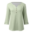 thumbnail image 4 of Graphic Tees for Women'summer Women’s T Shirt with V Neck and 3/4 Sleeves for Everyday Comfort and Casual Style Green XL, 4 of 4
