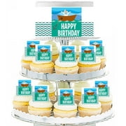 Nautical Ships Ahoy Edible Photo Toppers & Edible Cupcake Decoration Kit