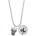 thumbnail image 1 of Delight Jewelry Silvertone Small Viking - Mascot Silvertone Script Initial Disc - X - Charm Necklace, 20"+3", 1 of 1
